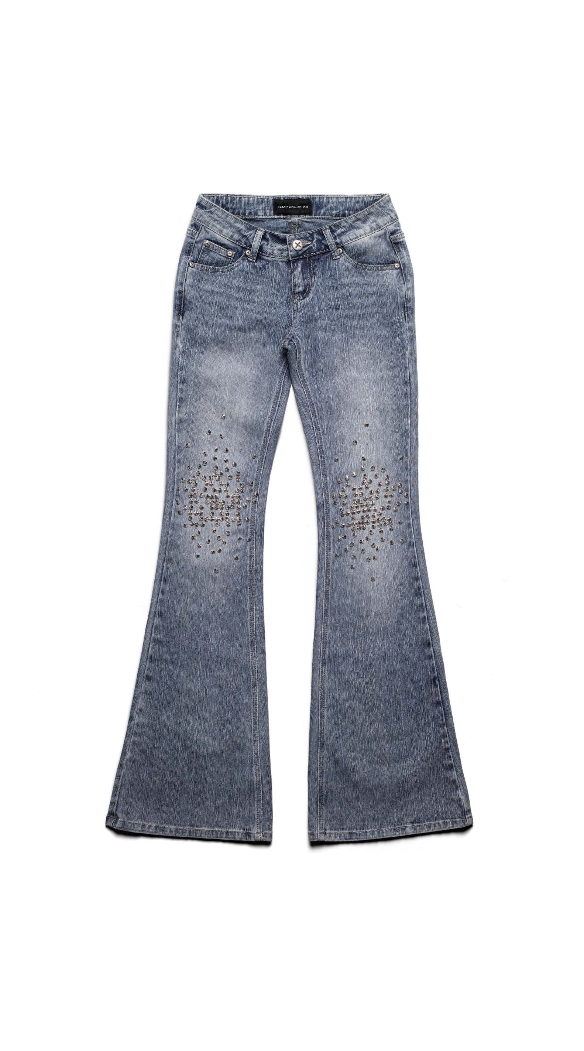Flared Spiked Denim Jeans