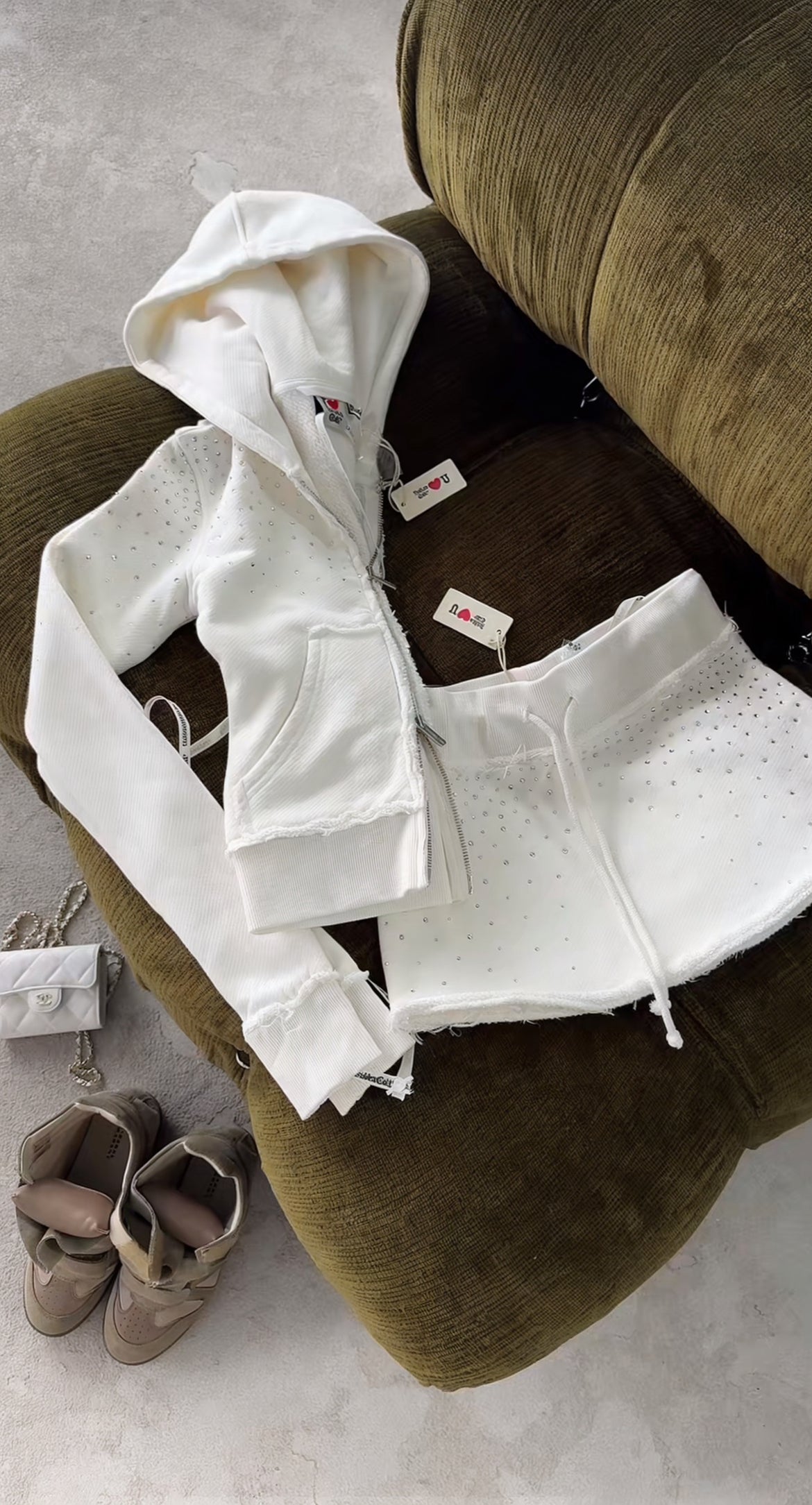 White Rhinestone Set