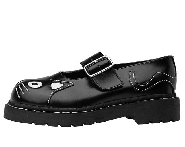 Black Kitty Mary Jane Shoes