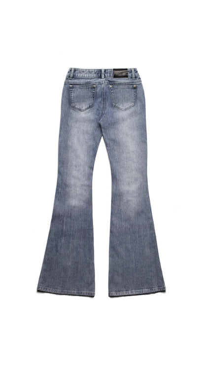 Flared Spiked Denim Jeans