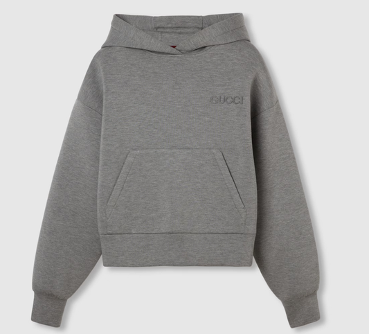Viscose jersey hooded sweatshirt