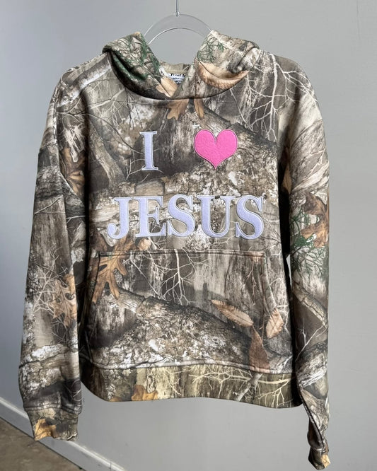 "I Love Jesus" Camo Hoodie