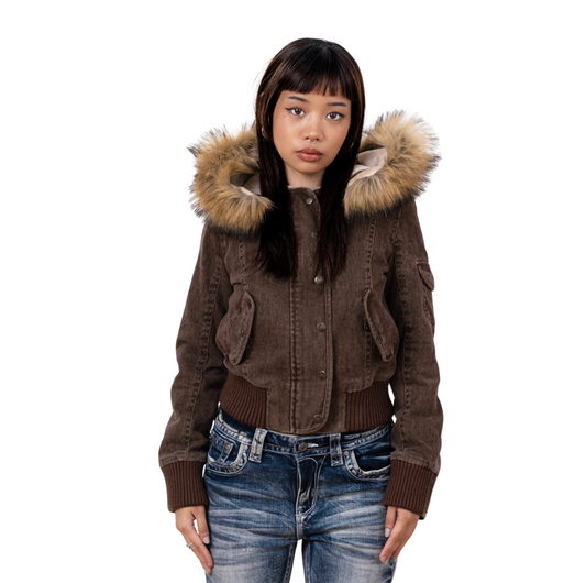 2000s Jacket with Fur Collar