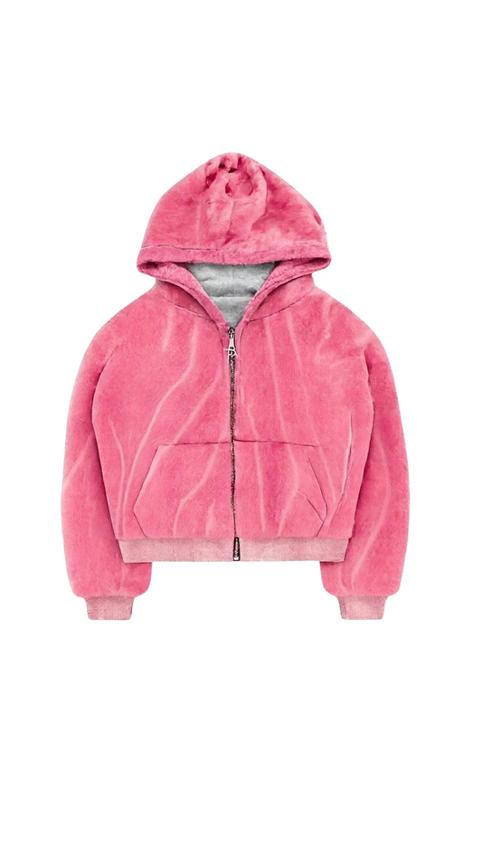 Reversible Flamingo Sherpa Zip-Up